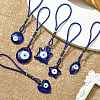 Evil Eye Lampwork Pendant Decorations HJEW-JM01274-2