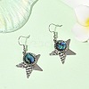 Paua Shell and 304 Stainless Steel Dangle Earrings EJEW-JE07471-03-1