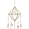 Geometric Metal Suncatchers Wall Hanging Decoration HJEW-G018-01A-G-3