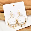 Moon Brass Micro Pave Clear Cubic Zirconia Dangle Earrings EJEW-U040-04G-1