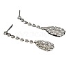 Brass Crystal Rhinestone Pendant Necklaces & Stud Dangle Earrings Sets FS-WG236C2-01-5