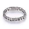 304 Stainless Steel Curb Chains Bracelets BJEW-E346-02AS-1
