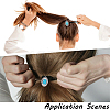 3Pcs 3 Styles Rubber & Synthetic Turquoise Elastic Hair Accessories AJEW-CY0001-75-4