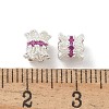 6-Petal Brass Micro Pave Cubic Zirconia Double Sided Bead Caps ZIRC-F141-01S-02-2