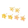 Rack Plating Flower Brass Stud Earrings EJEW-H016-42G-1