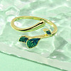 Brass Open Cuff Rings for Women RJEW-R005-01G-3