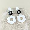 Acrylic Hollow Flower Dangle Stud Earrings FS-WGDE077-04-1