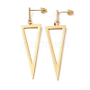 Alloy Hollow Out Triangle Dangle Stud Earrings for Women EJEW-WH0018-31G-1