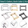 6Pcs 3 Colors Alloy Screw Shackle FIND-BM0001-63-2