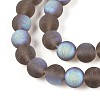Frosted Transparent Glass Beads Strands GLAA-T032-T8mm-MBB02-3