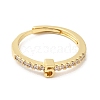 Rack Plating Brass Clear Cubic Zirconia Number 5 Adjustable Rings for Women RJEW-S407-09G-05-2