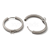 Tarnish Resistant 201 Stainless Steel Huggie Hoop Earrings Findings STAS-A167-01Q-P-2