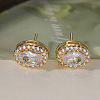 Brass Micro Pave Clear Cubic Zirconia Stud Earrings LS-EJEW-Z128-01G-03-1