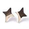 (Jewelry Parties Factory Sale)Transparent Resin & Walnut Wood Stud Earrings EJEW-N017-004A-E01-2