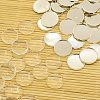 Brass Cabochons Settings and Flat Round Transparent Clear Glass Cabochons KK-X0009-S-RS-1