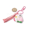 Cartoon PVC Plastic Big Pendants Keychains with Faux Suede Tassel KEYC-JKC00569-02-2