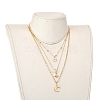 Brass Double Layer Necklaces & Pendant Necklaces Sets NJEW-JN02941-4