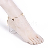 Brass Butterfly Charm Anklets X-AJEW-AN00281-02-5