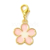 10Pcs 5 Styles Flower Alloy Enamel Pendant Decorations HJEW-JM02750-3