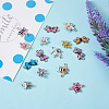 Boutigem 24Pcs 12 Styles Alloy Enamel Connector Charms FIND-BG0001-03-6