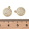 304 Stainless Steel Micro Pave Clear Cubic Zirconia Charms CU-CBAF0F8-03E-G-3