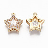 Brass Glass Rhinestone Charms GLAA-S179-25-RS-2