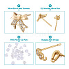 12Pcs 6 Style Brass Micro Pave Cubic Zirconia Stud Earring Findings KK-FW0001-10-4