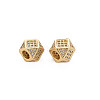 Brass Micro Pave Clear Cubic Zirconia Beads KK-N242-010-2
