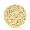 Golden Tone Round Wax Seal Brass Stamp Heads AJEW-Z034-01G-06-2