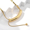 304 Stainless Steel Curved Tube Snake Chain Necklaces for Women NJEW-Z061-04G-03-3