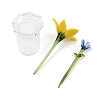 Handmade Lampwork Birthday Flower & Vase Set for Tabletop Display LAMP-D007-002C-2