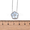 304 Stainless Steel Pave Natural Cornflower Blue Shell Flower Pendant Necklaces for Women NJEW-U032-16P-02-5