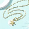 Summer Beach 304 Stainless Steel Pendant Paperclip Chain Necklaces STAS-Z105-07G-01-2