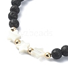 Natural Lava Rock Round Beaded Bracelets BJEW-JB09877-01-3