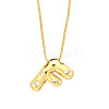 Brass Micro Pave Clear Cubic Zirconia Initial Pendant Necklaces FS-WGF17D9-11-1