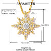 Brass Clear Cubic Zirconia Pendants KK-OY001-16G-2