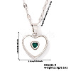 Chic Heart-shaped Brass Clear Cubic Zirconia Pendant Dapped Chain Necklace for Women UE8896-4-1