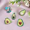 5Pcs 5 Style Avocado Enamel Pins JEWB-SZ0001-72-4