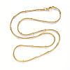 Vacuum Plating 304 Stainless Steel Round Snake Chain Necklace NJEW-S420-009A-G-3