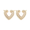 Brass Pave Clear Cubic Zirconia Pendants KK-E068-VC477-2