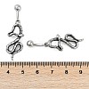 Snake 316 Surgical Stainless Steel Dangle Belly Button Rings EJEW-G416-18D-AS-5