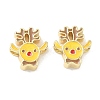 Christmas Brass Enamel Beads KK-I474-G04-1