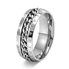 Rotatable Titanium Steel Finger Ring PW-WG0C89D-08-1