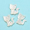 Natural Sea White Shell Cat Charms SHEL-D079-04-2