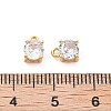 Brass Micro Pave Clear Cubic Zirconia Charms KK-G516-29G-3