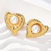 Heart 304 Stainless Steel Stud Earrings EJEW-L287-064G-3