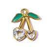 304 Stainless Steel Cubic Zirconia Pendants STAS-OY015-37G-1