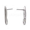 Anti-Tarnish Rhodium Plated 925 Sterling Silver Stud Earring Findings X-STER-K168-118P-2