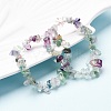 Unisex Chip Natural Fluorite Beaded Stretch Bracelets BJEW-S143-14-6