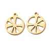 Hollow 304 Stainless Steel Pendants STAS-C176-04G-1